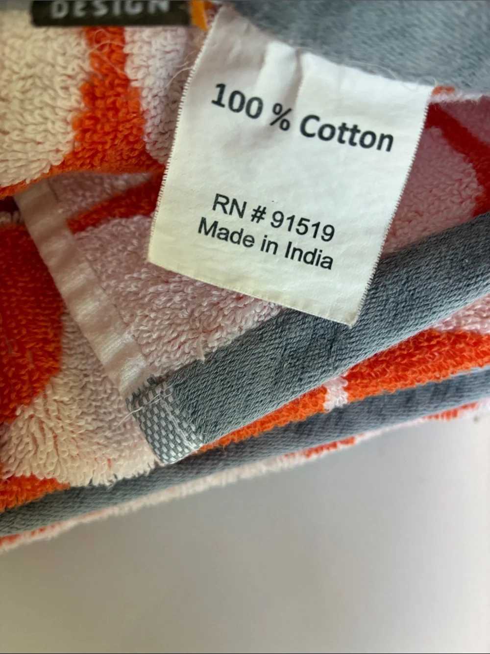 Orange Geometric Pattern Bath Towels - Soft Absorbent Set-